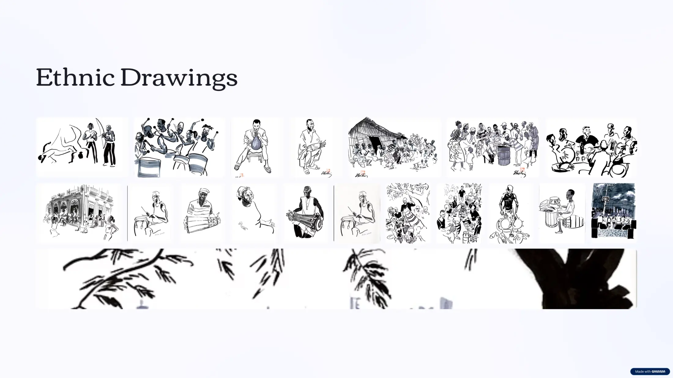 A selection of Martin Ehrling's ethnic drawings