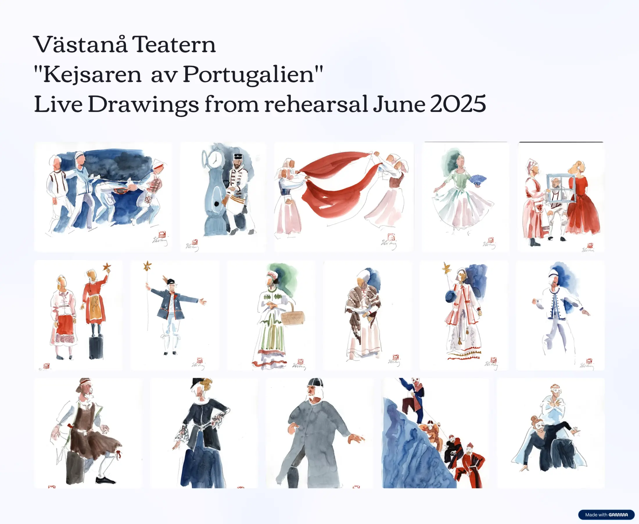 Martin Ehrling's drawings for Västanå Teatern